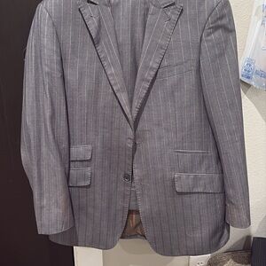 Gray Pinstripe Men's Blazer